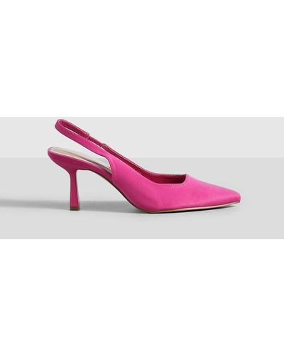 Boohoo Wide Width Low Slingback Court Shoes - Pink