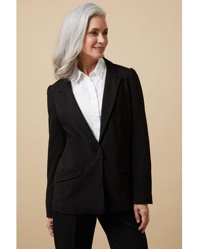 Wallis Stretch Crepe Suit Blazer - Black