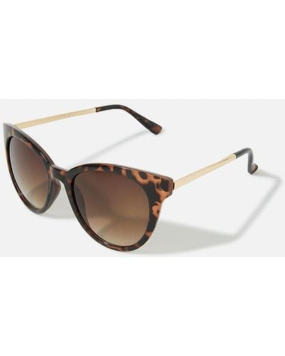 Accessorize 'frankie' Flat Top Sunglasses - Brown