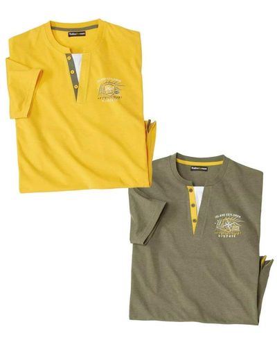 Atlas For Men T-shirt Pack Of 2 - Yellow