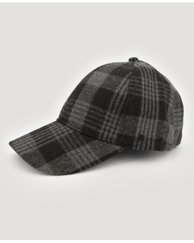 Steel & Jelly Black And Charcoal Check Baseball Cap