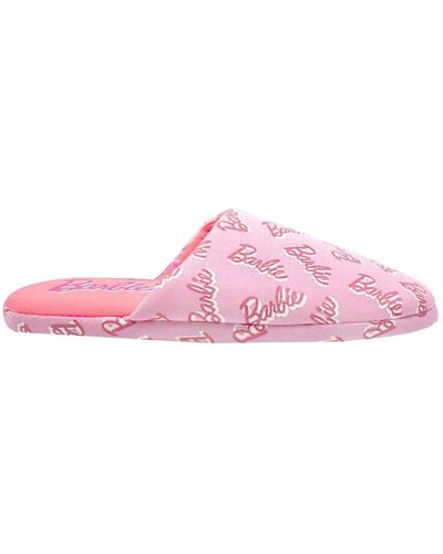 Barbie Repeat Logo Polyester Slippers - Pink