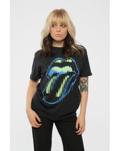 The Rolling Stones Distorted Tongue T Shirt - Black