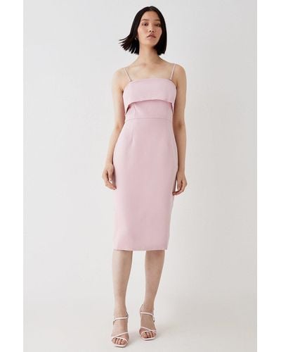 Coast Strapless Fold Detail Pencil Dress - Pink