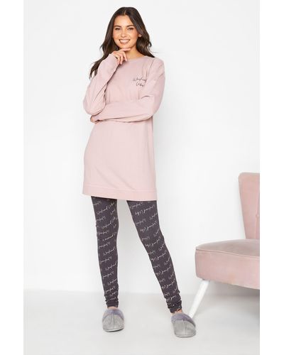 Long Tall Sally Tall Slogan Lounge Set - Pink