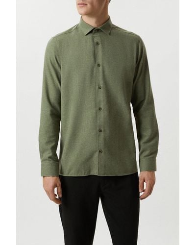 Burton Khaki Brushed Shirt - Green