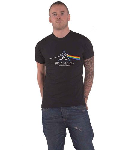 Pink Dark Side Of The Moon Prism 50 Years T Shirt - Black