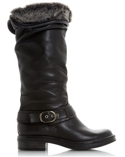 Dune 'torie' Leather Knee High Boots - Black