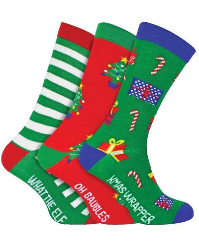 Boxt Socks Christmas Socks In Xmas Tree Themed Gift Box Novelty Socks - Green