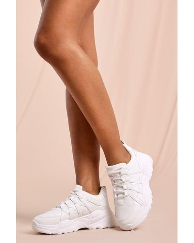 MissPap Panel Detail Chunky Trainer - Natural