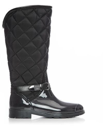 Moda In Pelle 'izzibella' Textile Biker Boots - Black