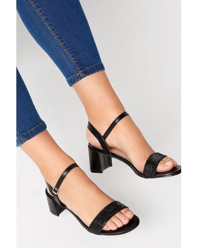 Yours Wide Fit Two Part Block Heels - Blue