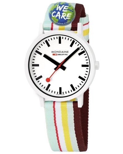 Mondaine Essence Plastic/resin Classic Analogue Quartz Watch - Ms141110lt - White
