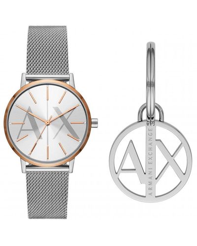Armani Exchange Stainless Steel Fashion Analogue Quartz Watch - Ax7130set - White