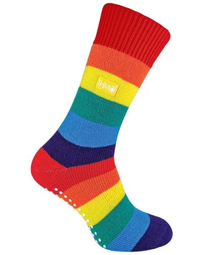 THMO Warm Thermal Non Slip Rainbow Socks For Winter - Multicolour