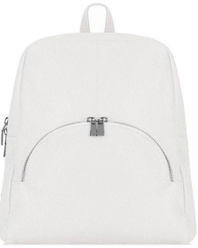 Sostter White Small Pebbled Leather Backpack - Baerd