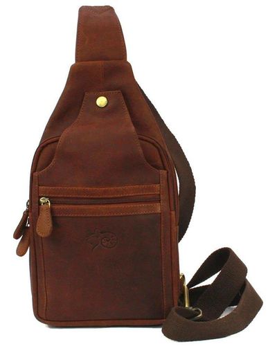 Eastern Counties Leather Joey Distressed Leather Crossbody Bag - Brown