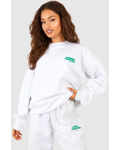 Boohoo Wardrobe Essentials Oversized Sweatshirt - White
