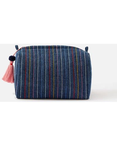 Accessorize Rainbow Stitch Wash Bag - Blue