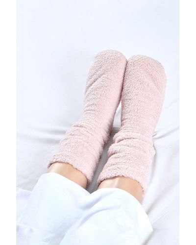 Boohoo Teddy Bed Socks - Pink