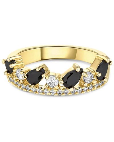 Jon Richard Gold Plated Cubic Zirconia Jet And Crystal Scattered Stone Ring - Metallic