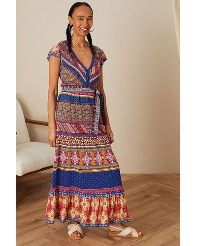Monsoon Colourful Multi Print Belted Dress - Multicolour