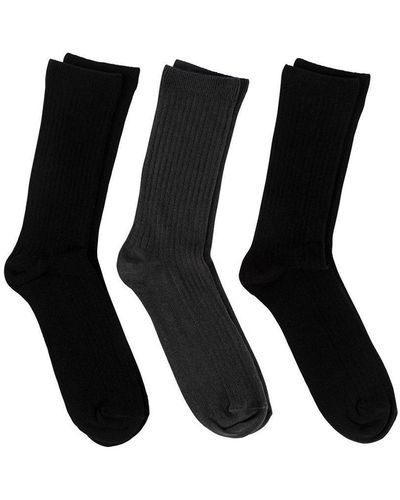 Totes Triple Pack Ankle Socks - Black