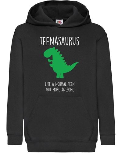60 SECOND MAKEOVER Teen Dinosaur Teenasaurus Hoodie - Grey