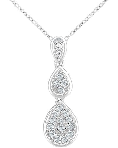 Jewelco London 18ct White Gold 19pts Diamond Trilogy Pendant Necklace 18 Inch - Pp0axl5956w18