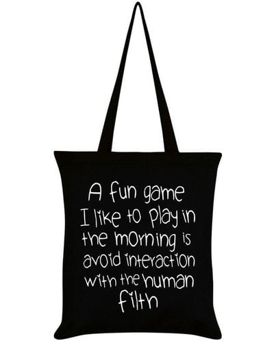 Grindstore Avoid Interaction With The Human Filth Tote Bag - Black