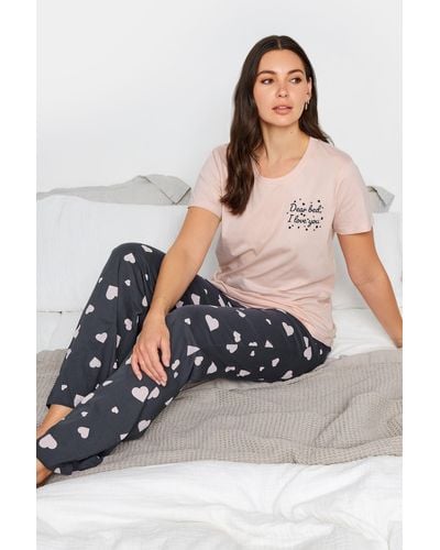 Long Tall Sally Tall Printed Pyjama Set - Grey