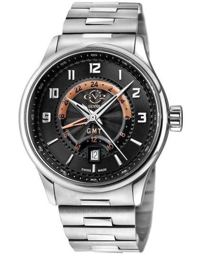 Gv2 Giromondo Black Dial 42300b Swiss Quartz Watch - Metallic