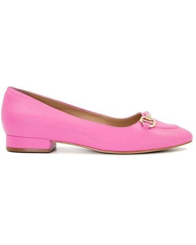 Dune 'hippy' Leather Ballet Court Shoes - Pink