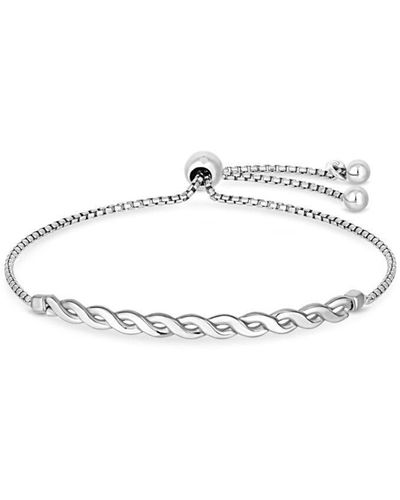 Simply Silver Sterling Silver Plaited Toggle Bracelet - Metallic