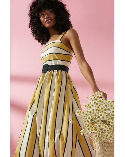 Coast Stripe Poplin Sun Dress - Yellow