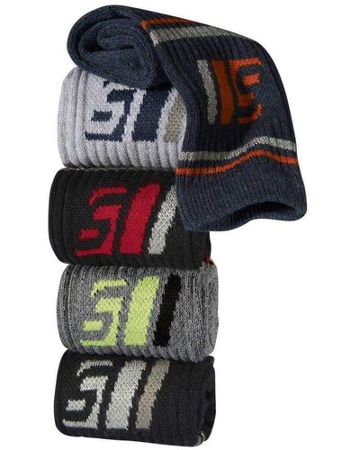 Atlas For Men Ribbed Sports Socks (pack Of 5) - Black