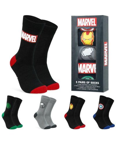 Marvel Socks Pack Of 5 - Black