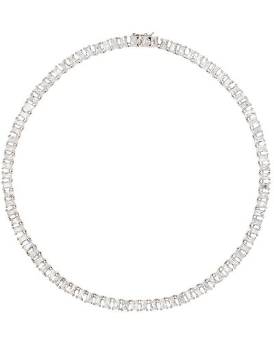 LÁTELITA London Baguette Tennis Necklace Silver - White