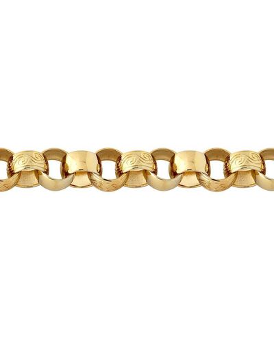 Jewelco London 9ct Gold Engraved Cast Belcher 15mm Chain Bracelet, 8 Inch 20cm - Jcn001q - Metallic