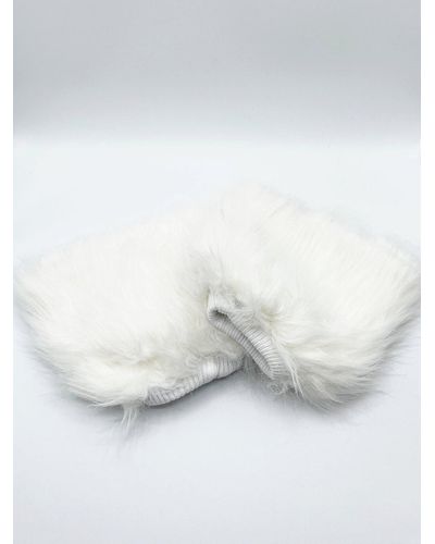 SVNX Faux Fur Ankle Warmers In White