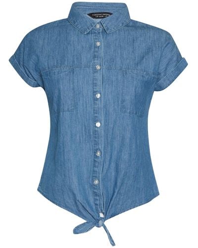 Dorothy Perkins Blue Denim Short Sleeve Shirt