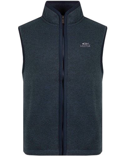 Weird Fish Lester Recycled Soft Knit Gilet - Blue