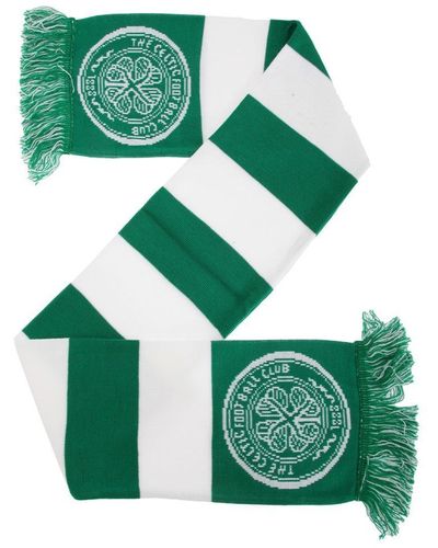 Celtic Fc Official Football Supporters Crest Logo Bar Scarf - Green