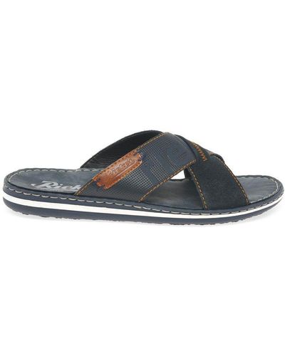 Rieker 'waves' Crossover Sliders - Grey