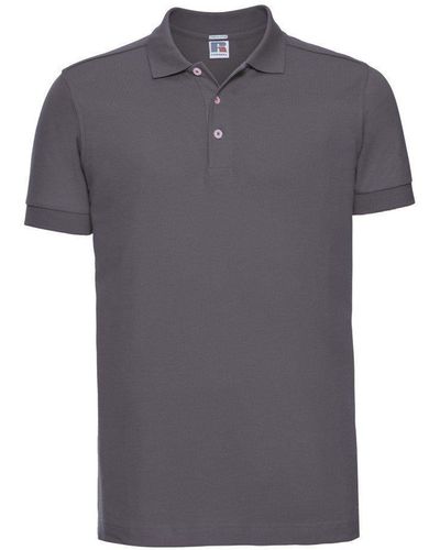 Russell Stretch Short Sleeve Polo Shirt - Blue
