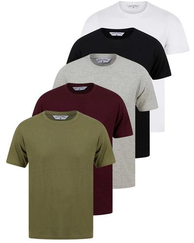 Tokyo Laundry 5-pack Cotton Short-sleeve Crew Neck T-shirts - Multicolour