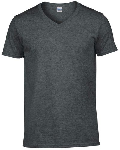 Gildan Soft Style V-neck Short Sleeve T-shirt - Black