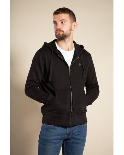 French Connection Cotton Blend Zip Hoody - Black