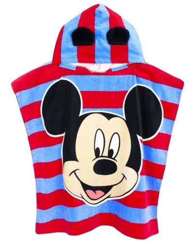 Disney 3d Ears Mickey Mouse Hooded Towel - Red