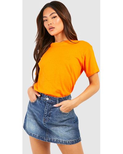 Boohoo Basic Oversized Boyfriend T-shirt - Orange